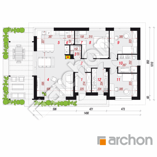 gotowy projekt Dom w lipiennikach 11 rzut parteru