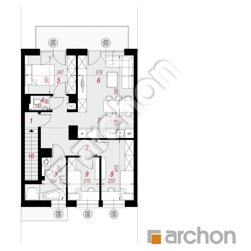 gotowy projekt Dom w bratkach 9 (R2S) rzut poddasza