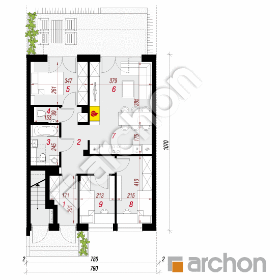 gotowy projekt Dom w bratkach 9 (R2S) rzut parteru