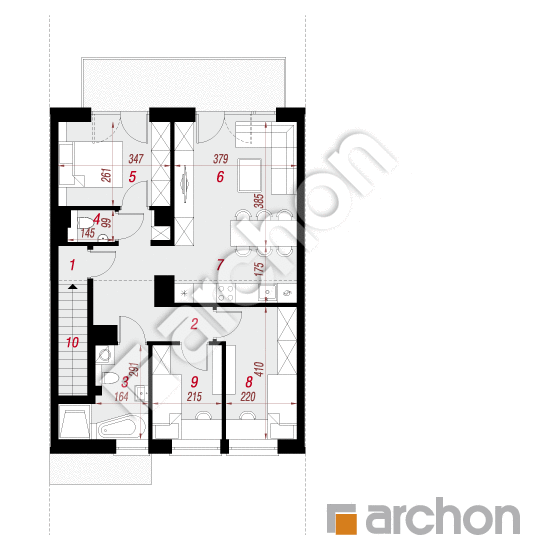 gotowy projekt Dom w bratkach 9 (R2S) rzut poddasza