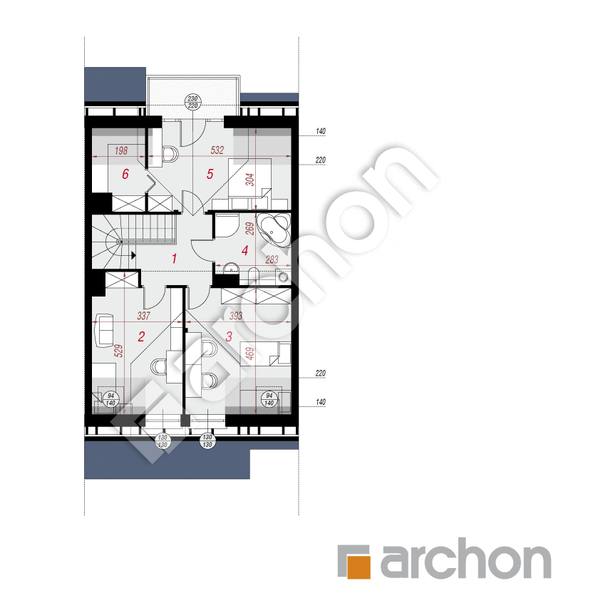 gotowy projekt Dom w klematisach 7 (S) rzut poddasza