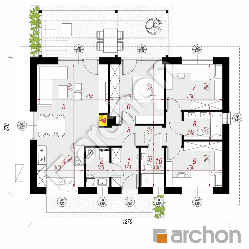 gotowy projekt Dom w kruszczykach 22 (E) OZE rzut parteru