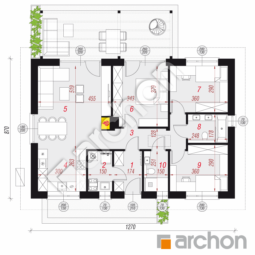gotowy projekt Dom w kruszczykach 22 (E) OZE rzut parteru