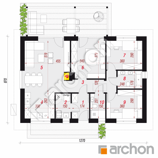 gotowy projekt Dom w kruszczykach 22 (E) OZE rzut parteru