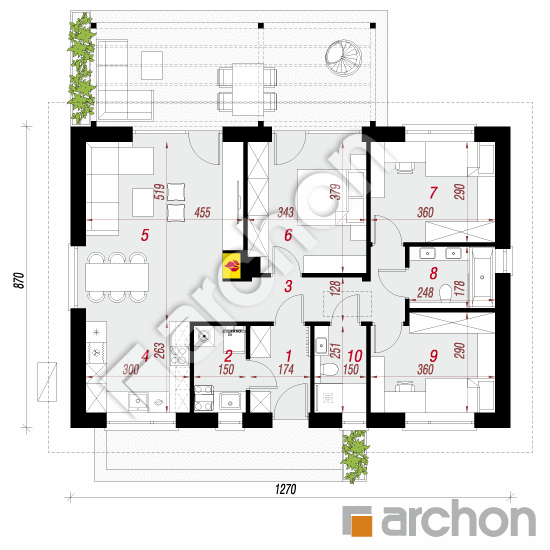 gotowy projekt Dom w kruszczykach 22 (E) OZE rzut parteru