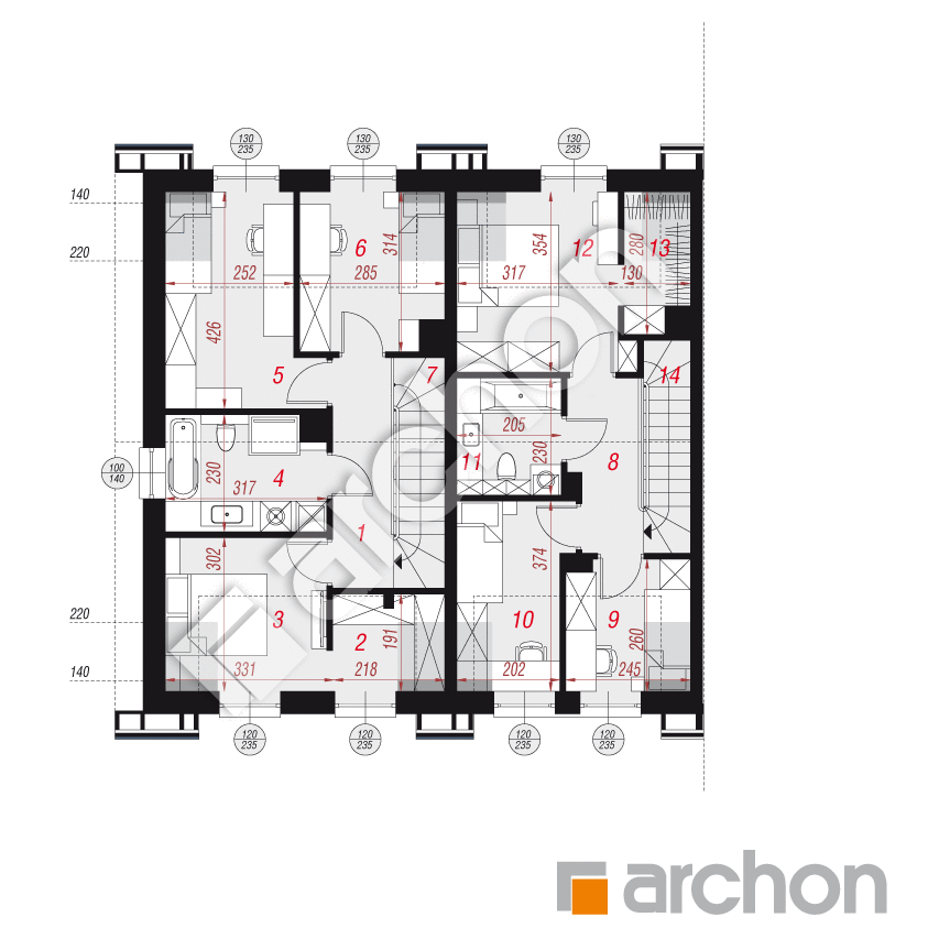 gotowy projekt Dom w riveach 17 (GR2B) rzut poddasza
