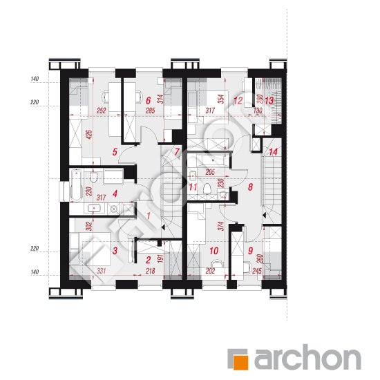 gotowy projekt Dom w riveach 17 (GR2B) rzut poddasza