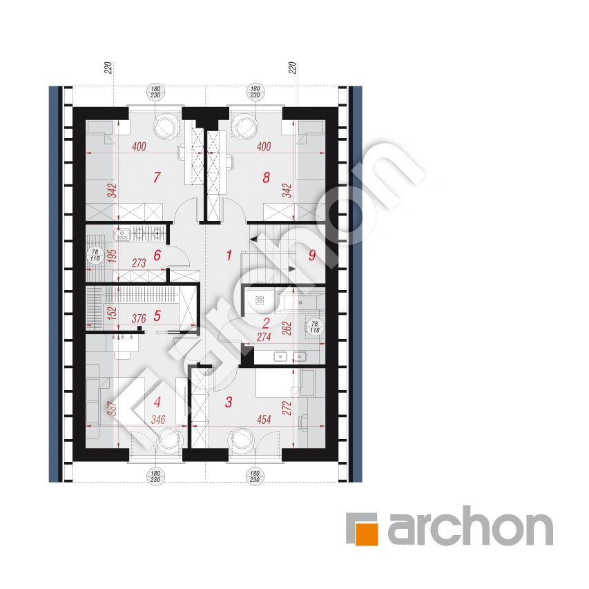 gotowy projekt Dom w anyżku 7 (E) OZE rzut poddasza