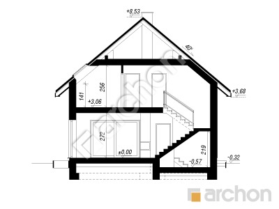 gotowy projekt Dom w anyżku 7 (E) OZE przekroj budynku