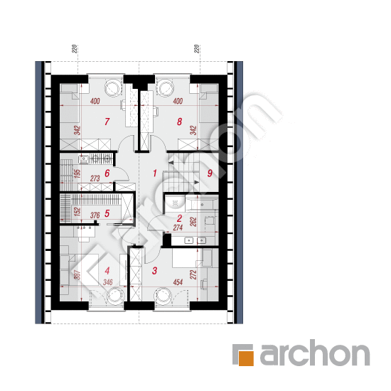 gotowy projekt Dom w anyżku 7 (E) OZE rzut poddasza