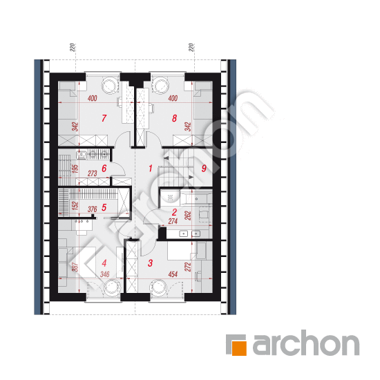gotowy projekt Dom w anyżku 7 (E) OZE rzut poddasza