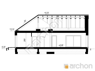 gotowy projekt Dom w marunach (E) przekroj budynku