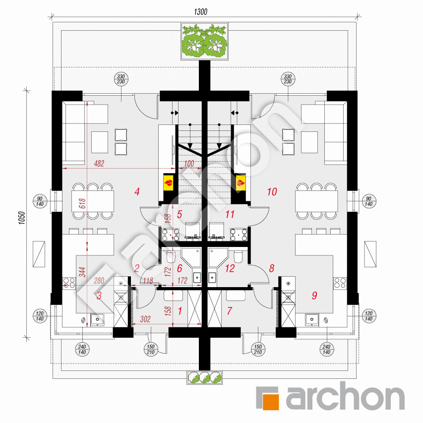 gotowy projekt Dom w tunbergiach 6 (R2E) OZE rzut parteru