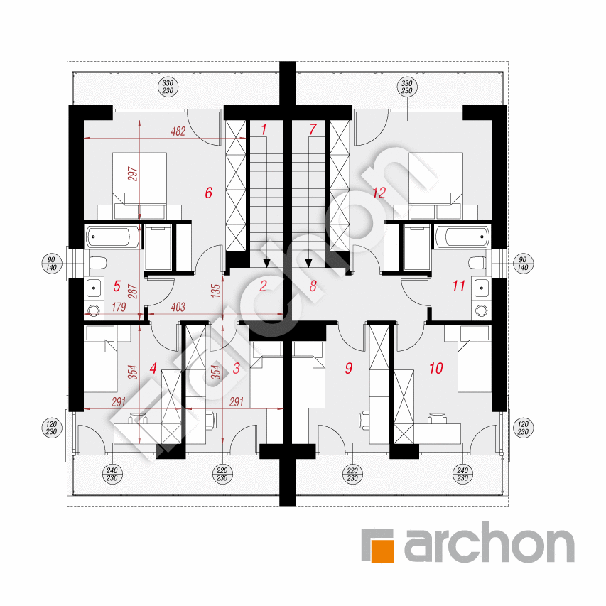 gotowy projekt Dom w tunbergiach 6 (R2E) OZE rzut piętra