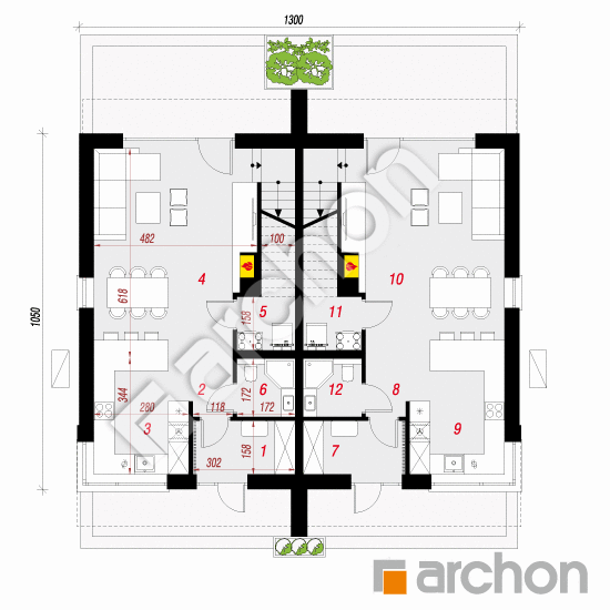 gotowy projekt Dom w tunbergiach 6 (R2E) OZE rzut parteru