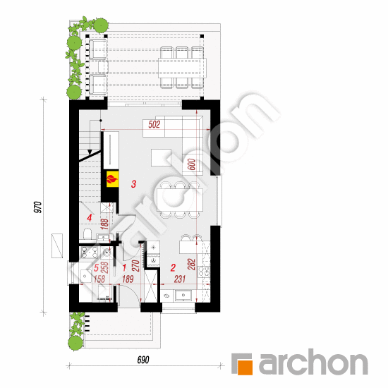 gotowy projekt Dom w enkiantach (E) OZE rzut parteru