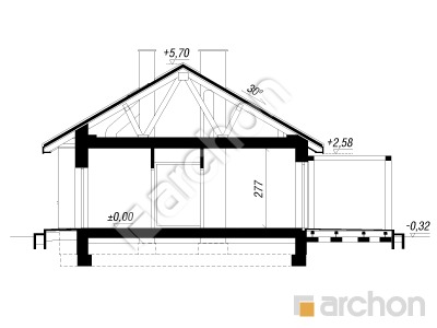 gotowy projekt Dom w kruszczykach 5 (R2) przekroj budynku