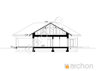 gotowy projekt Dom w aminkach 2 (G2E) przekroj budynku