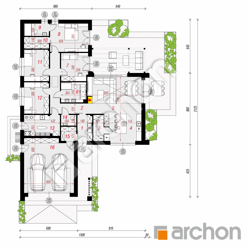 gotowy projekt Dom w bakopach (G2E) rzut parteru