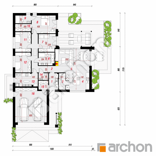 gotowy projekt Dom w bakopach (G2E) rzut parteru