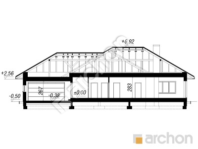 gotowy projekt Dom w alwach 2 (G2T) przekroj budynku