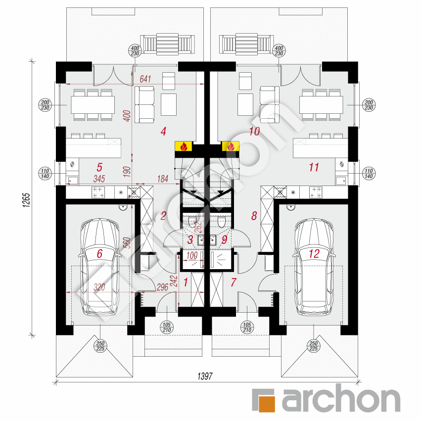 gotowy projekt Dom pod miłorzębem 19 (GR2A) rzut parteru