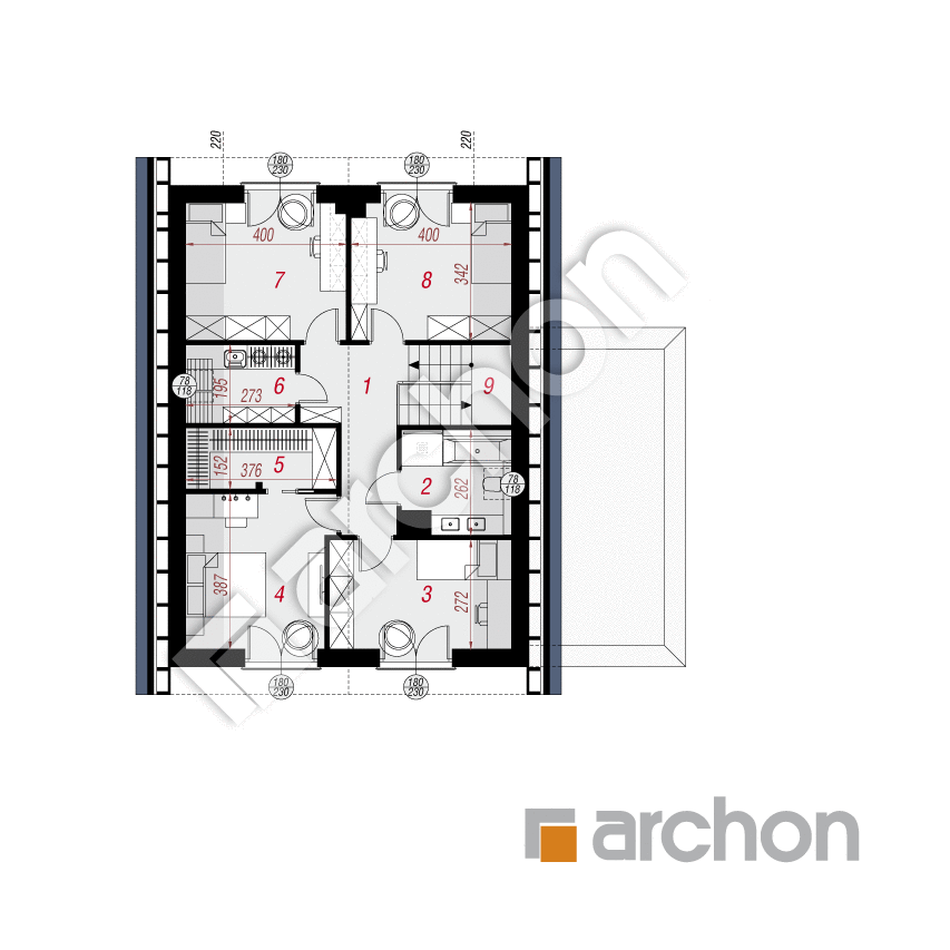 gotowy projekt Dom w anyżku 7 (GE) rzut poddasza