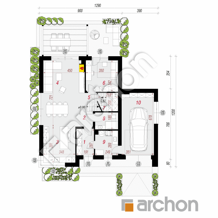 gotowy projekt Dom w anyżku 7 (GE) rzut parteru