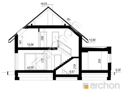 gotowy projekt Dom w anyżku 7 (GE) przekroj budynku