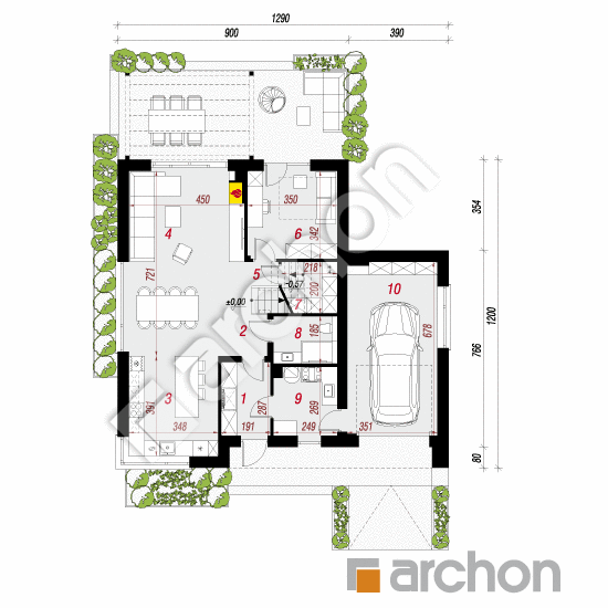 gotowy projekt Dom w anyżku 7 (GE) rzut parteru