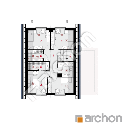 gotowy projekt Dom w anyżku 7 (GE) rzut poddasza