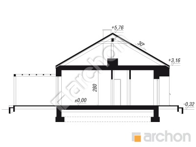 gotowy projekt Dom w modrzewiach 8 (E) przekroj budynku