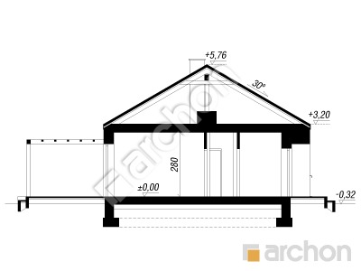 gotowy projekt Dom w modrzewiach 8 (E) przekroj budynku