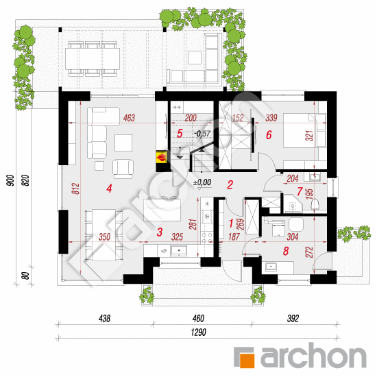 gotowy projekt Dom w wisteriach 23 rzut parteru