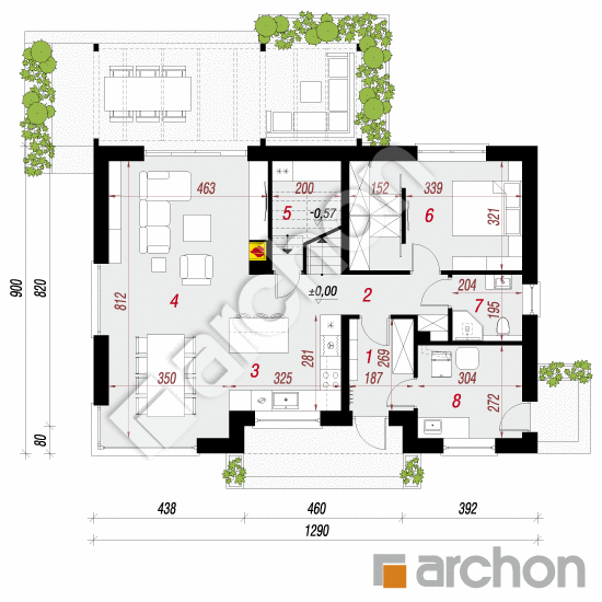 gotowy projekt Dom w wisteriach 23 rzut parteru