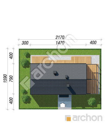 gotowy projekt Dom w kosaćcach 36 sytuacja