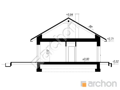 gotowy projekt Dom w kruszczykach 31 przekroj budynku