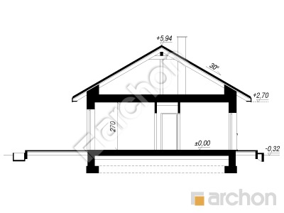 gotowy projekt Dom w kruszczykach 31 przekroj budynku