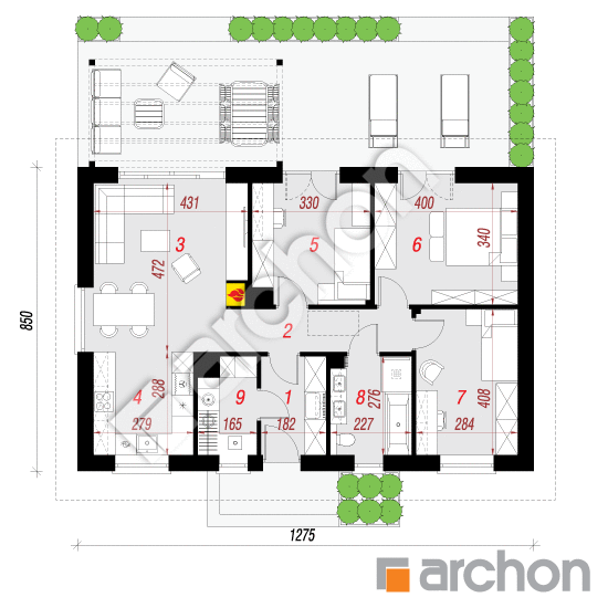 gotowy projekt Dom w kruszczykach 31 rzut parteru