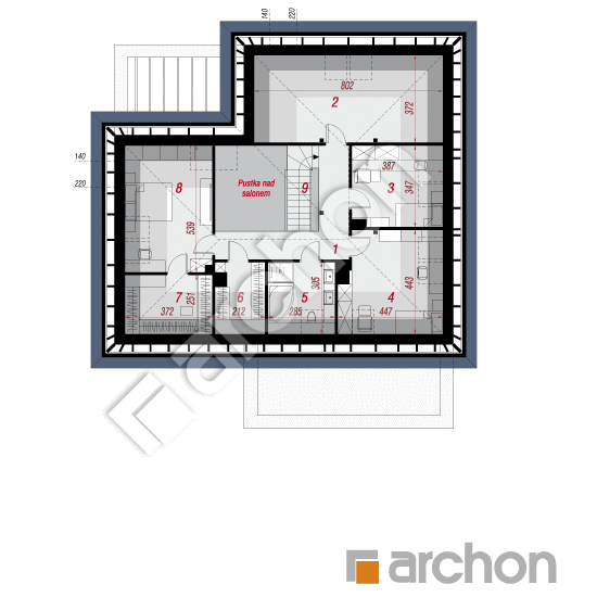 gotowy projekt Dom w przebiśniegach 11 (G2E) OZE rzut poddasza