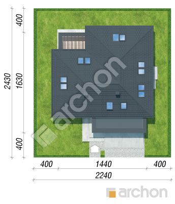 gotowy projekt Dom w przebiśniegach 11 (G2E) OZE sytuacja