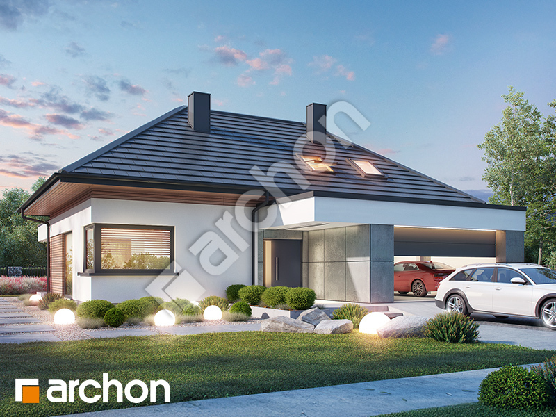 gotowy projekt Dom w przebiśniegach 11 (G2E) OZE widok 2