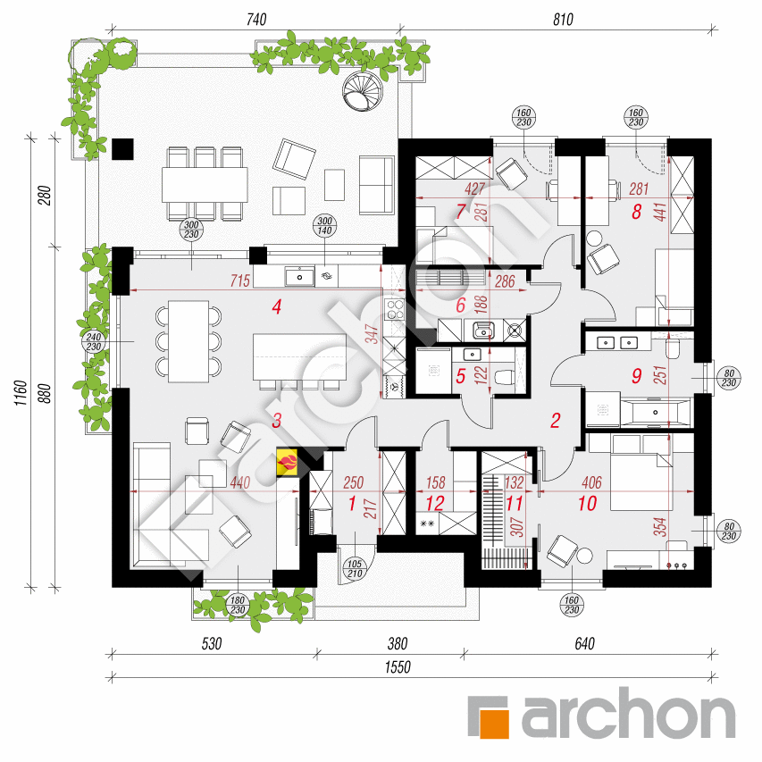 gotowy projekt Dom w litodorach 3 rzut parteru