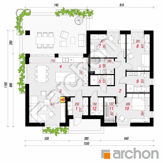 gotowy projekt Dom w litodorach 3 rzut parteru