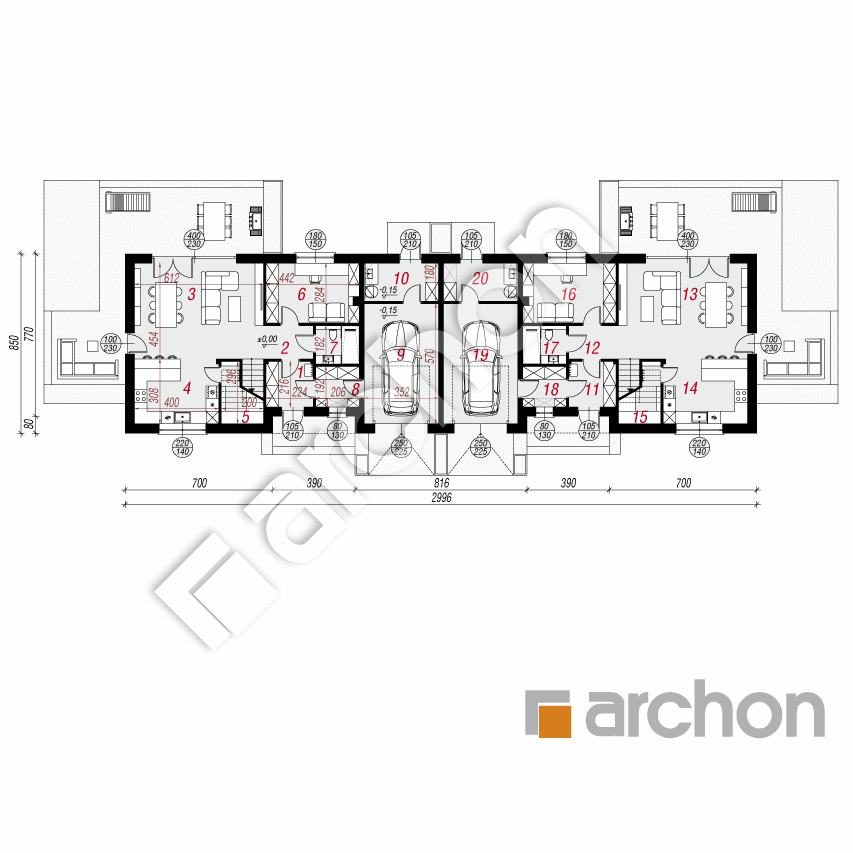 gotowy projekt Dom w malinówkach 14 (GR2) rzut parteru