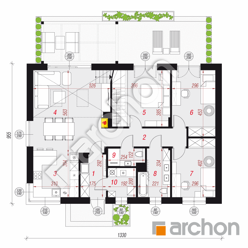 gotowy projekt Dom w kruszczykach 28 rzut parteru