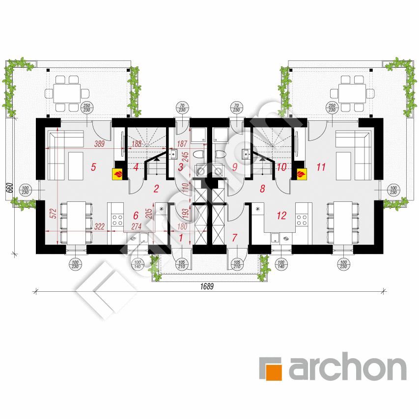 gotowy projekt Dom w everniach (R2) rzut parteru