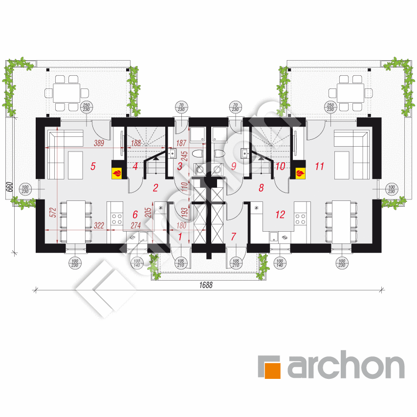 gotowy projekt Dom w everniach (R2) rzut parteru