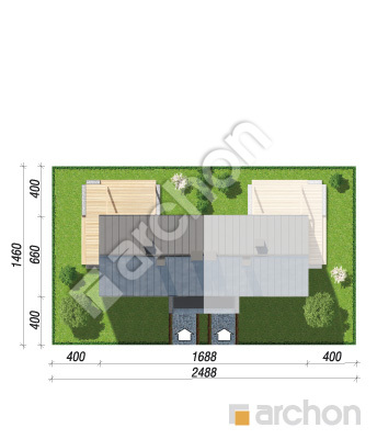 gotowy projekt Dom w everniach (R2) sytuacja