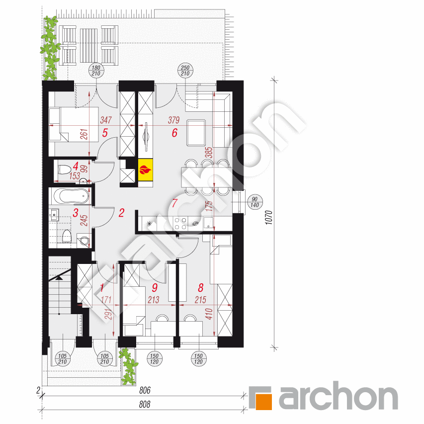 gotowy projekt Dom w bratkach 9 (R2B) rzut parteru